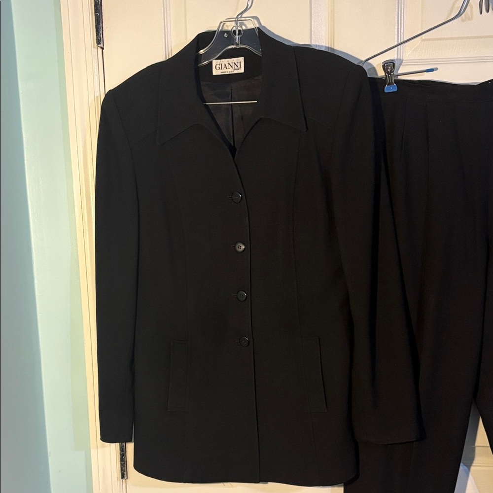 Ganni Elegant Black Women's suit set blazer and pants